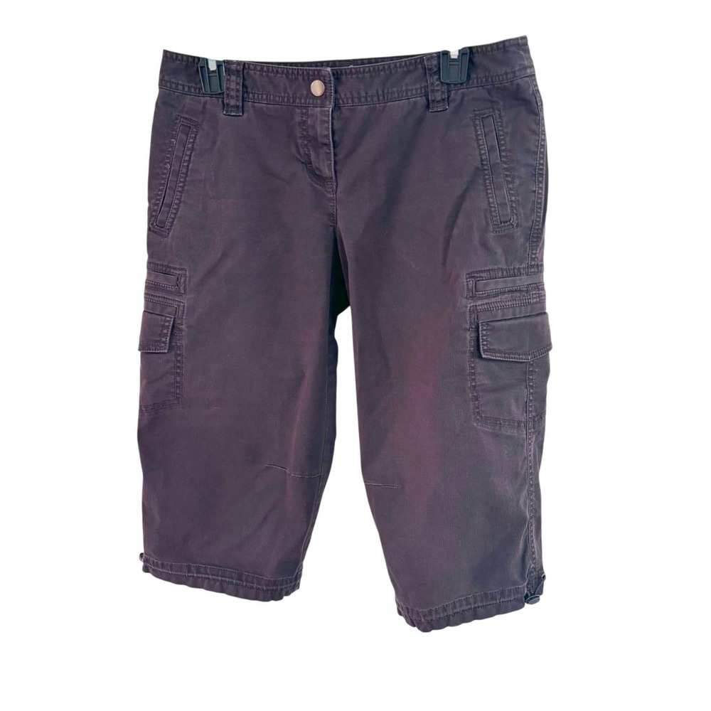 LOFT Marissa Gorpcore Y2k Utility Earthy Brown‎ Cargo Bermuda Short Bungee Hem 6